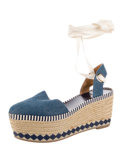 Tory Burch Denim Printed Slingback Pumps