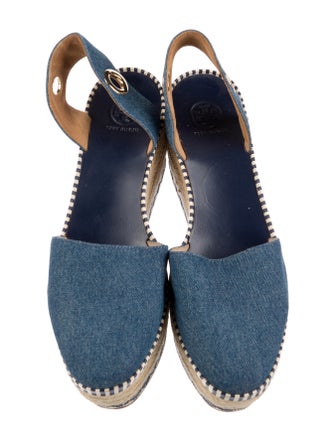 Tory Burch Denim Printed Slingback Pumps