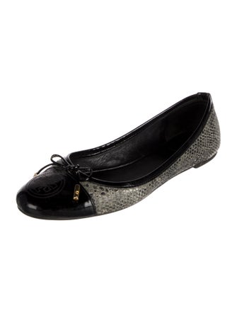 Tory Burch Snakeskin Animal Print Ballet Flats