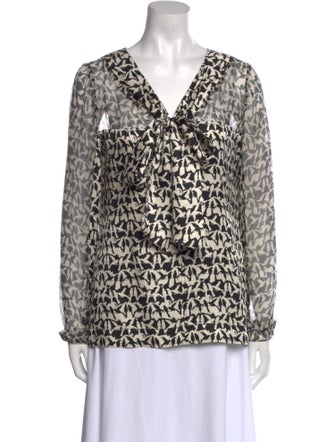 Tory Burch Silk Animal Print Blouse