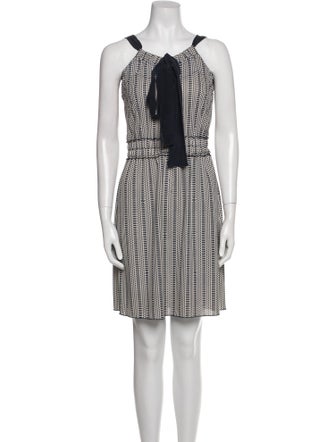 Tory Burch Houndstooth Print Midi Length Dress