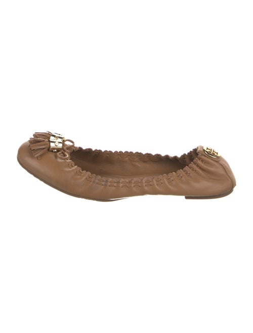 Tory Burch Leather Bow Accents Ballet Flats