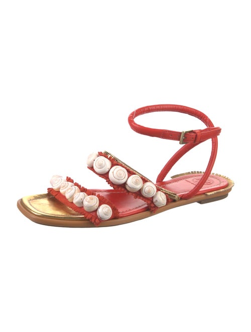 Tory Burch Leather Beaded Accents Gladiator Sandals