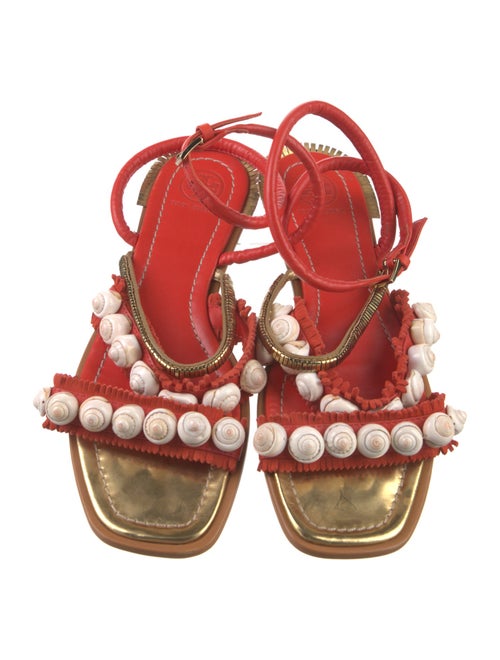 Tory Burch Leather Beaded Accents Gladiator Sandals
