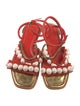 Tory Burch Leather Beaded Accents Gladiator Sandals