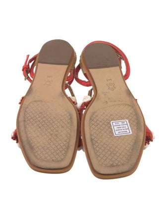 Tory Burch Leather Beaded Accents Gladiator Sandals