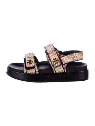 Tory Burch Tweed Pattern Slides