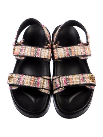 Tory Burch Tweed Pattern Slides