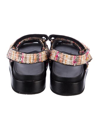 Tory Burch Tweed Pattern Slides