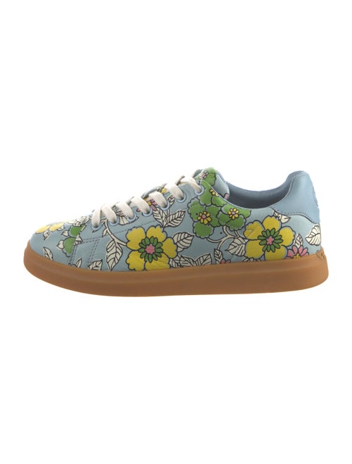 Tory Burch Leather Floral Print Sneakers
