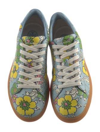 Tory Burch Leather Floral Print Sneakers
