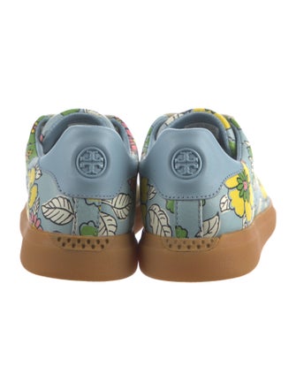 Tory Burch Leather Floral Print Sneakers