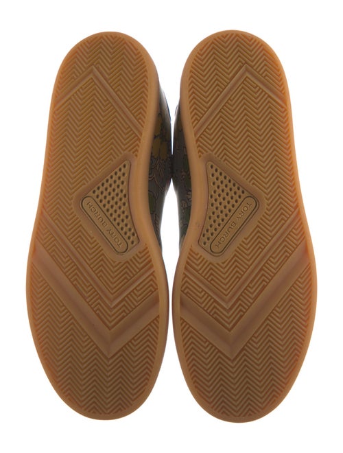 Tory Burch Leather Floral Print Sneakers