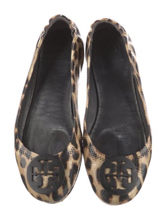 Tory Burch Patent Leather Animal Print Flats