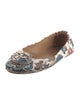Tory Burch Leather Floral Print Ballet Flats