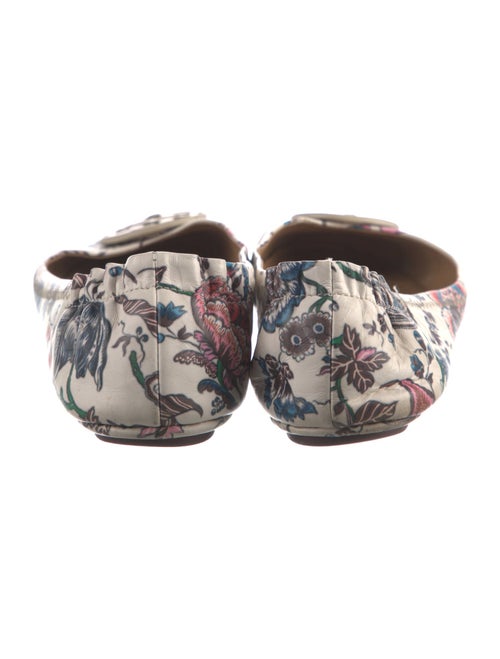 Tory Burch Leather Floral Print Ballet Flats