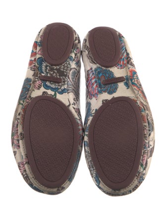 Tory Burch Leather Floral Print Ballet Flats