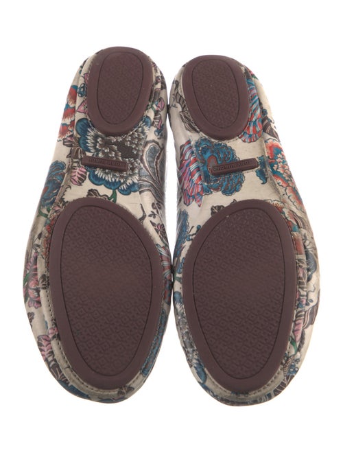 Tory Burch Leather Floral Print Ballet Flats