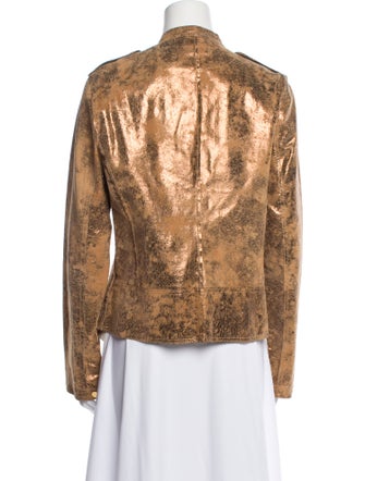 Tory Burch Leather Animal Print Evening Jacket