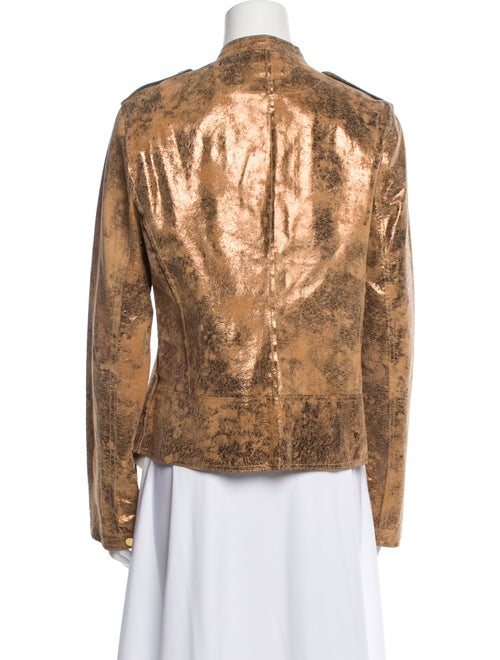 Tory Burch Leather Animal Print Evening Jacket