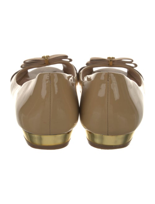 Tory Burch Patent Leather Bow Accents Ballet Flats