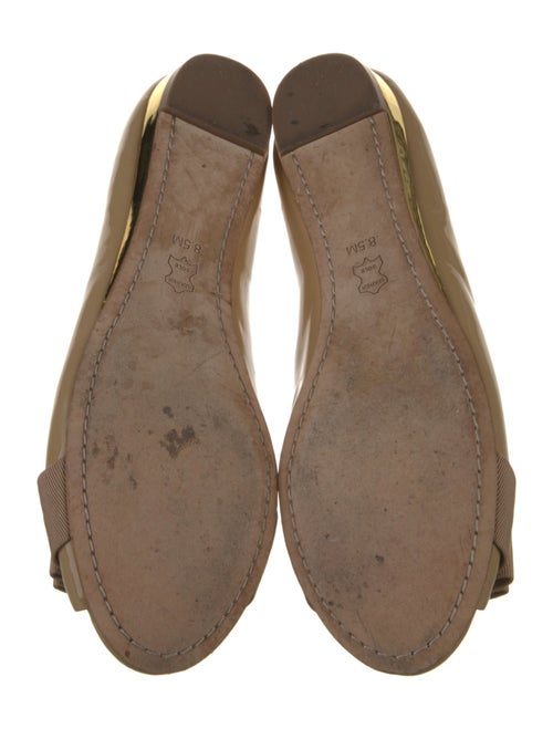 Tory Burch Patent Leather Bow Accents Ballet Flats