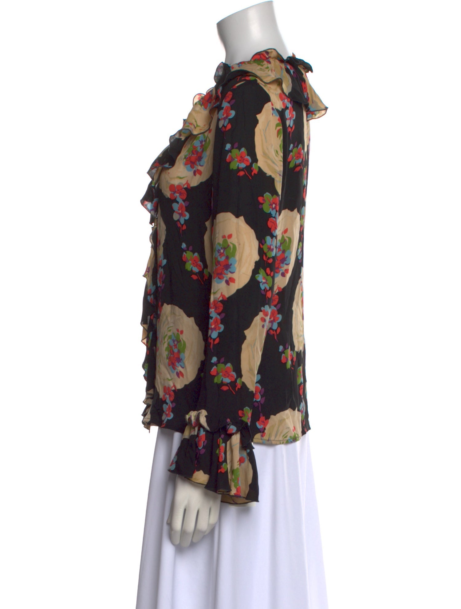 Tory Burch Floral Print V-Neck Blouse