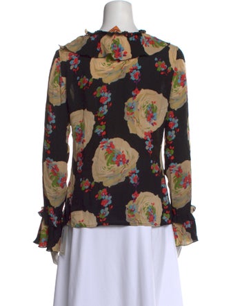 Tory Burch Floral Print V-Neck Blouse