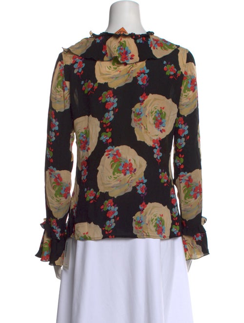 Tory Burch Floral Print V-Neck Blouse