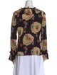 Tory Burch Floral Print V-Neck Blouse