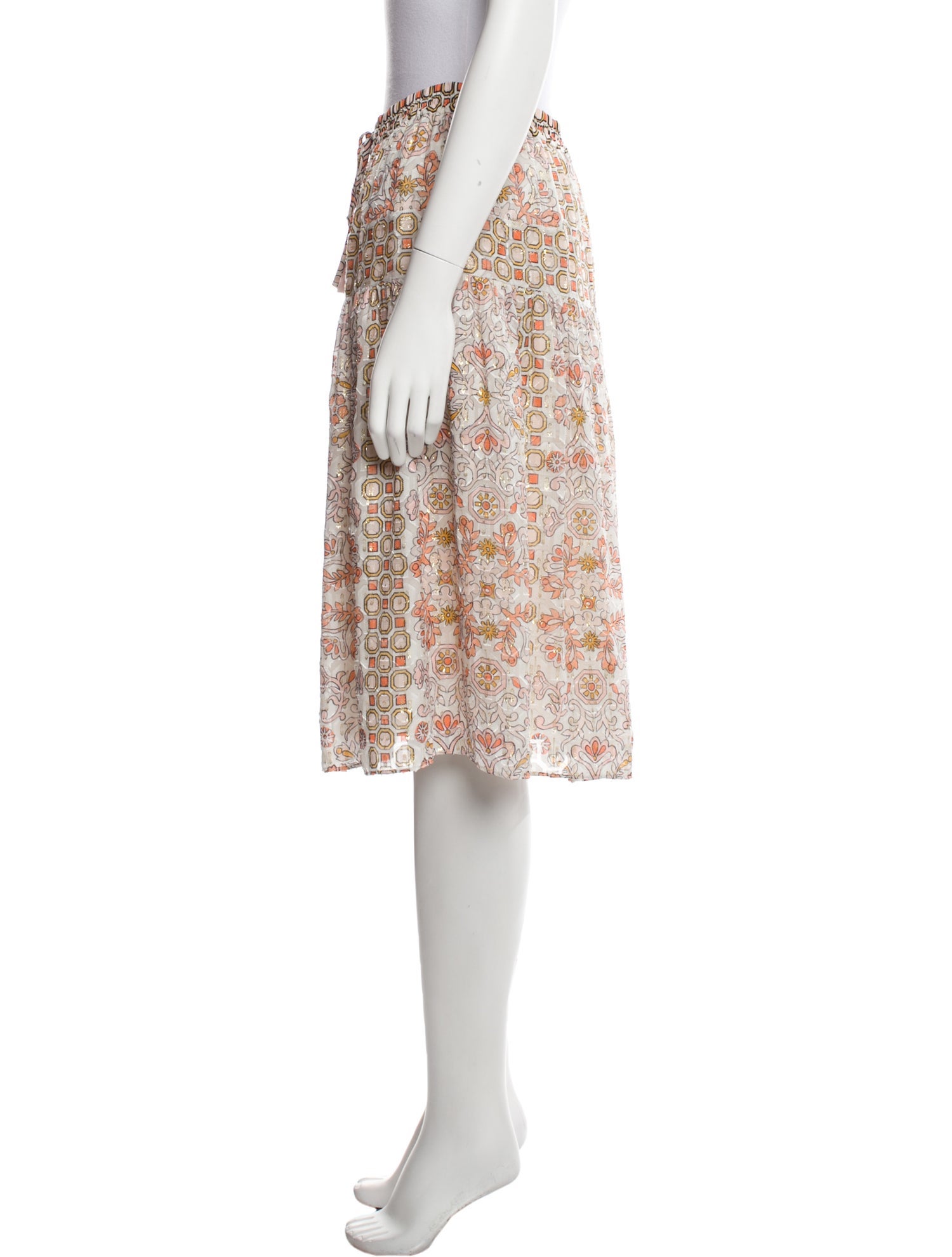 Tory Burch Floral Print Knee-Length Skirt