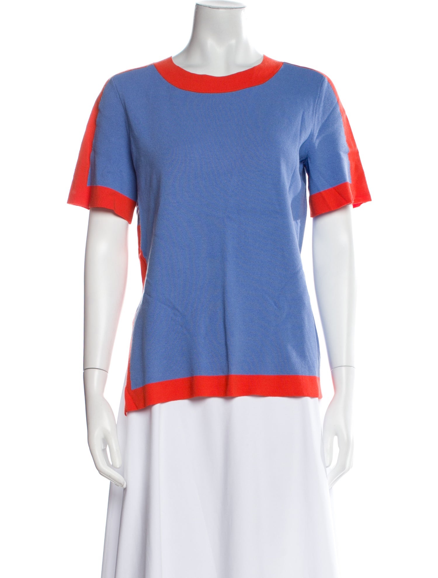 Tory Burch Colorblock Pattern Crew Neck T-Shirt