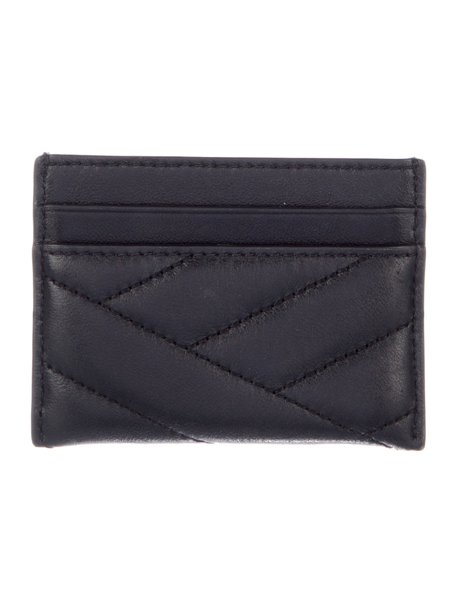 Tory Burch Quilted Pattern Leather Card Holder
