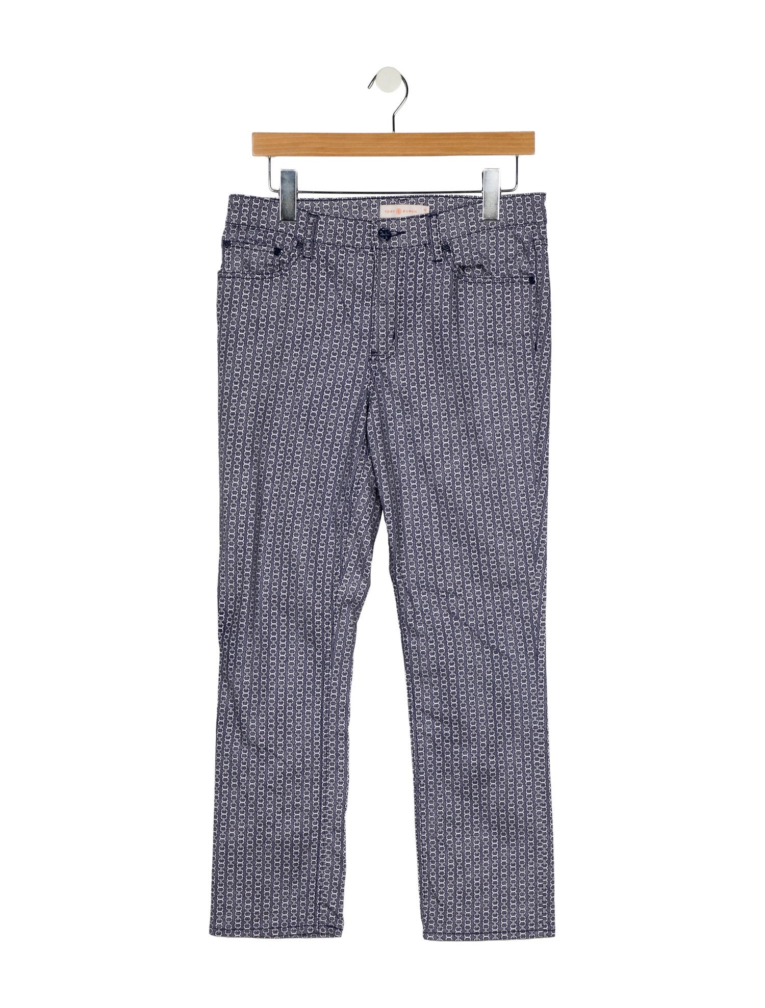 Tory Burch Mid-Rise Straight Leg Jeans