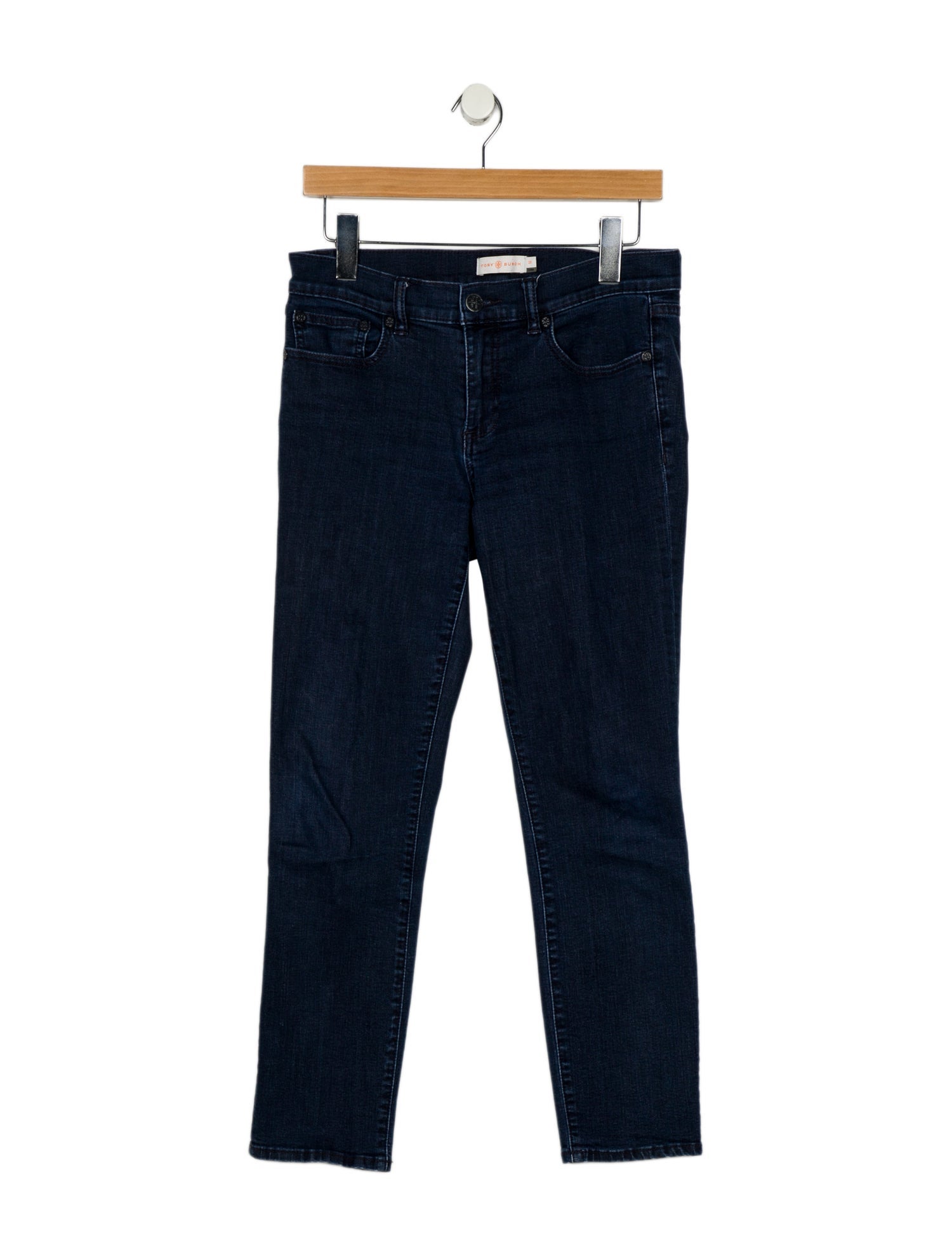 Tory Burch Mid-Rise Straight Leg Jeans
