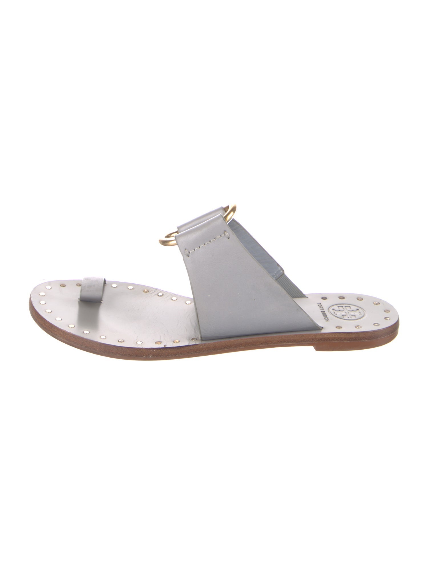 Tory Burch Leather Studded Accents Slides