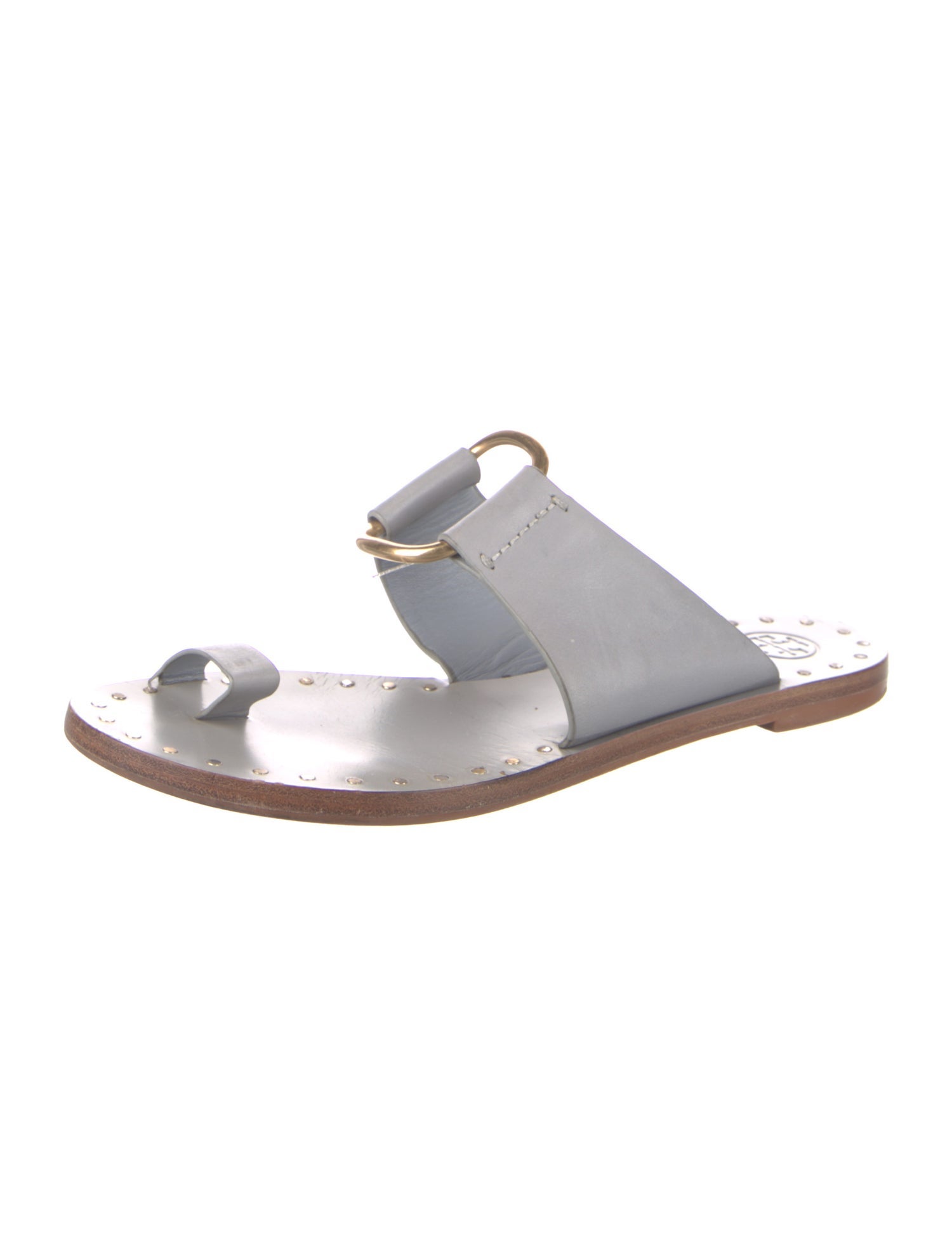 Tory Burch Leather Studded Accents Slides