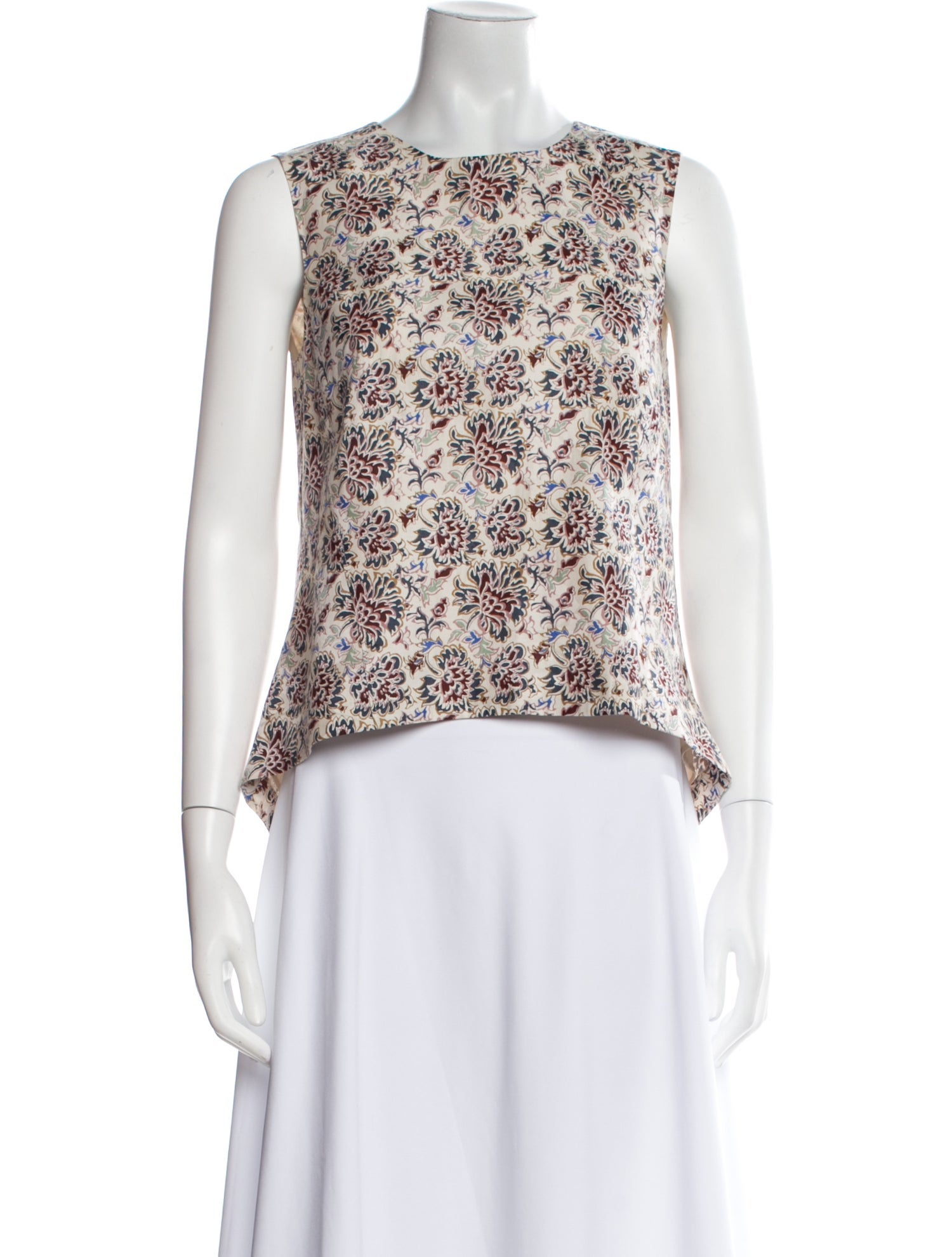 Tory Burch Floral Print Crew Neck Top