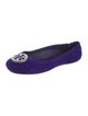 Tory Burch Suede Crystal Embellishments Ballet Flats