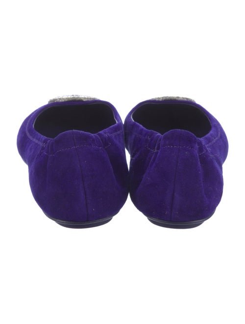 Tory Burch Suede Crystal Embellishments Ballet Flats