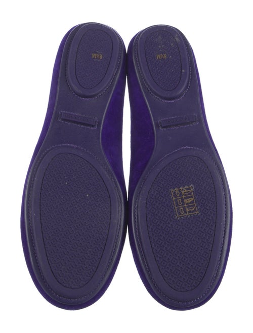 Tory Burch Suede Crystal Embellishments Ballet Flats