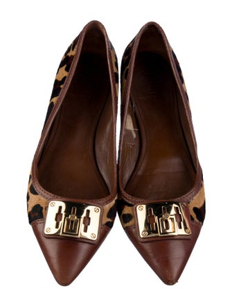 Tory Burch Ponyhair Animal Print Ballet Flats