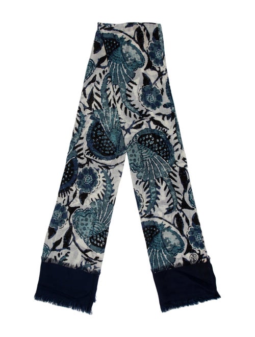 Tory Burch Wool Floral Print Scarf