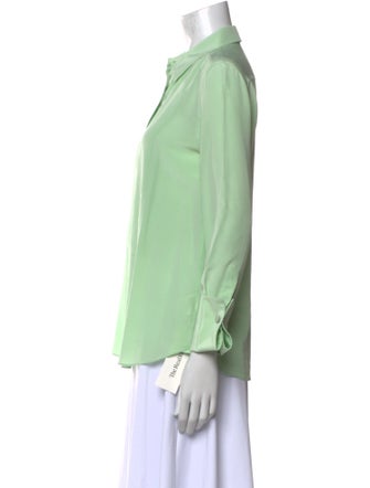 Tory Burch Silk Long Sleeve Button-Up Top