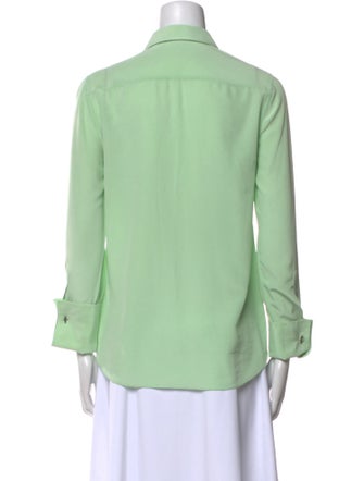 Tory Burch Silk Long Sleeve Button-Up Top