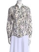 Tory Burch Printed Three-Quarter Sleeve Button-Up Top