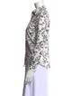 Tory Burch Printed Three-Quarter Sleeve Button-Up Top
