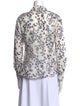 Tory Burch Printed Three-Quarter Sleeve Button-Up Top