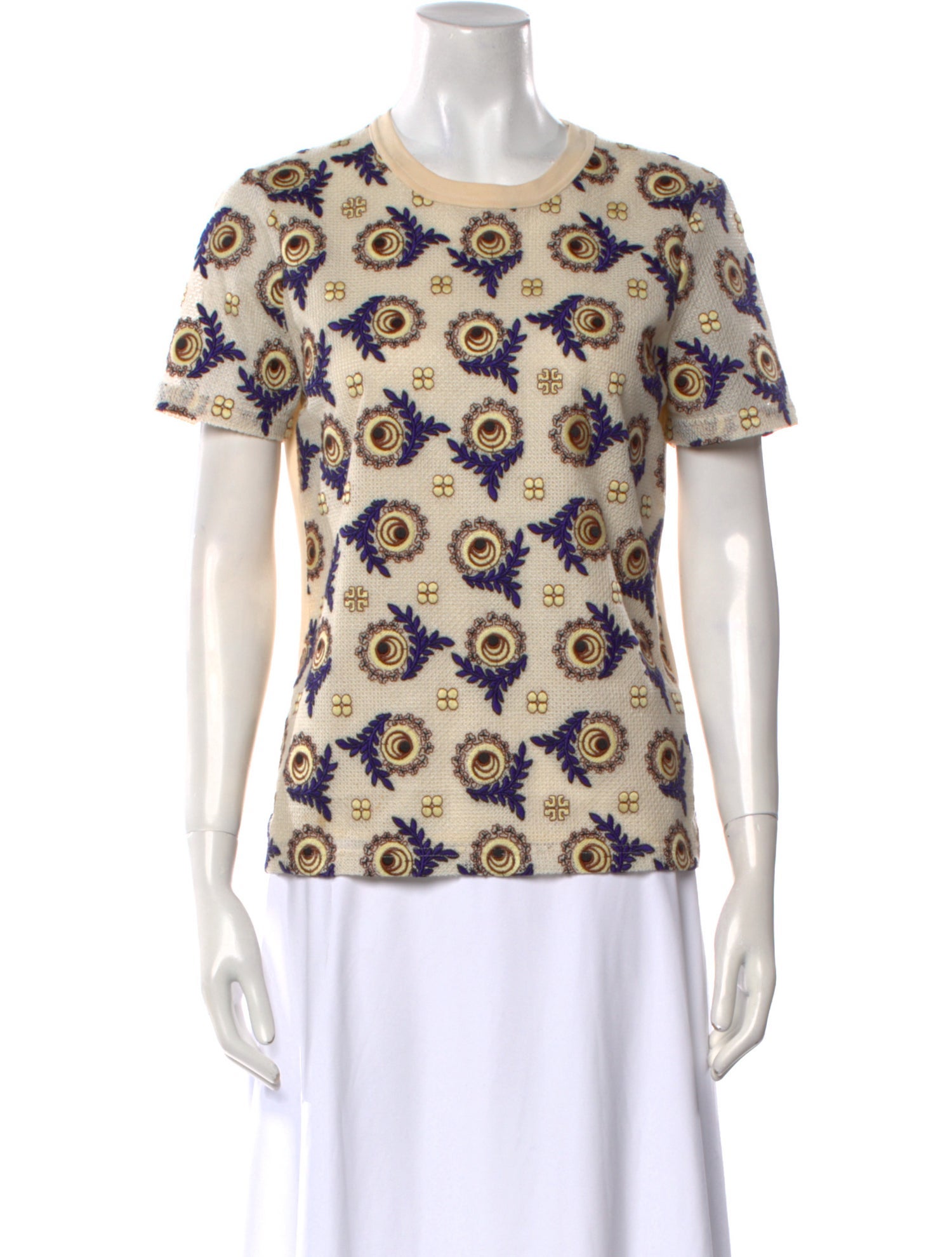 Tory Burch Printed Crew Neck T-Shirt