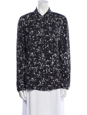 Tory Burch Printed Long Sleeve Button-Up Top